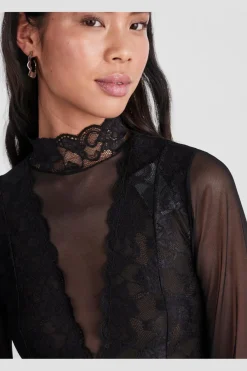 New Pieces Pcsicca Ls High Neck Bodystocking 4338419 Black