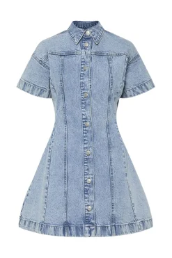 Online Pieces Pcsilke A-Shape Denim Dress 4687802 Light Blue Denim