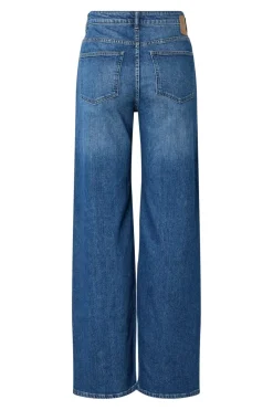 Outlet Pieces Pcsilke Wide Jeans 4817248 Medium Blue Denim
