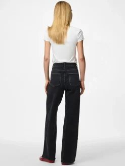 Pieces Pcsilke Wide Jeans Bl 4864053 Black Denim
