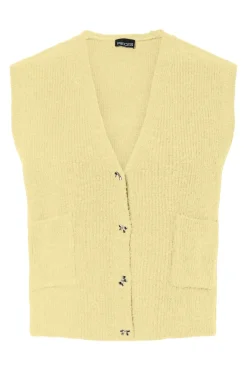Outlet Pieces Pcsilly Sl V-Neck Knit Vest 4974532 French Vanilla