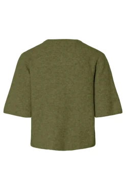 Discount Pieces Pcsilly Ss O-Neck Knit Cardigan 4961211 Sphagnum Melange