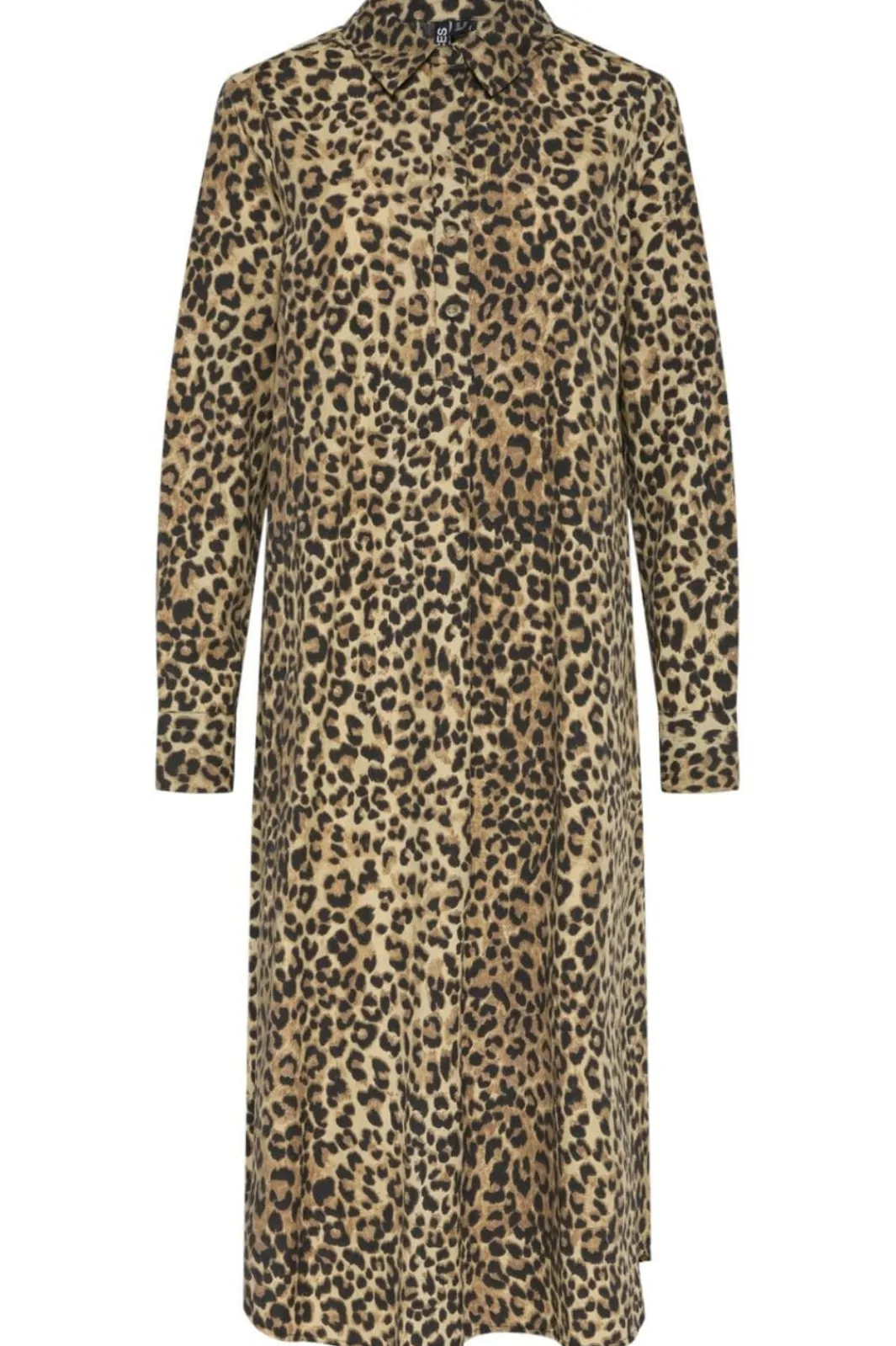 Sale Pieces Pcsloe Ls Midi Shirt Dress 4698878 Tannin Leo