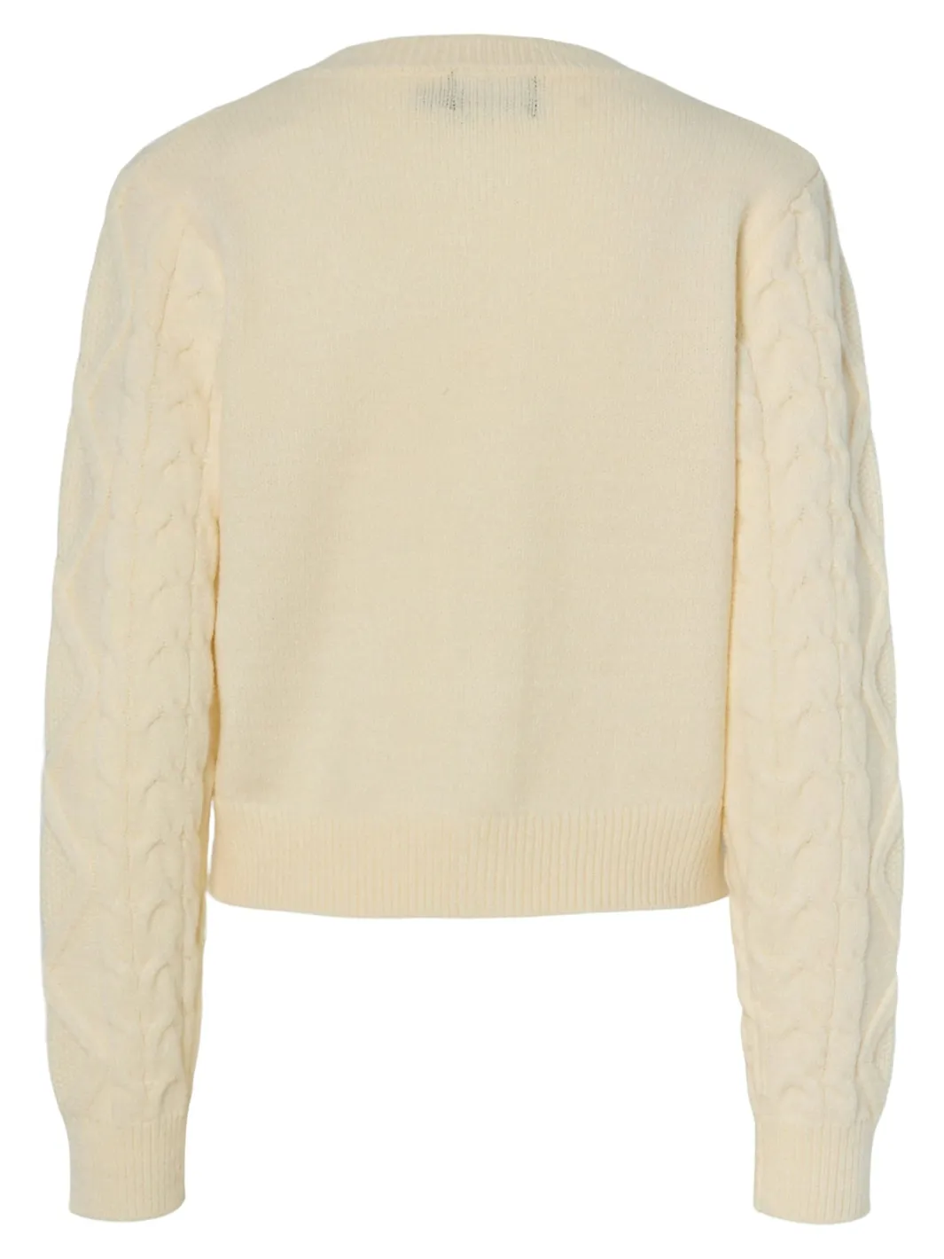 Best Pieces Pcsofia Ls O-Neck Knit Cardigan 4837116 Cloud Dancer