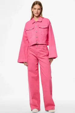 Hot Pieces Pcsvala Denim Jacket 4693546 Pink Lemonade