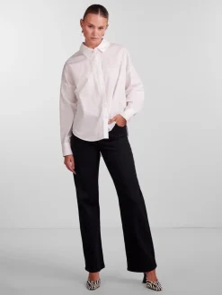 New Pieces Pctanne Ls Loose Shirt 4121209 Cloud Dancer