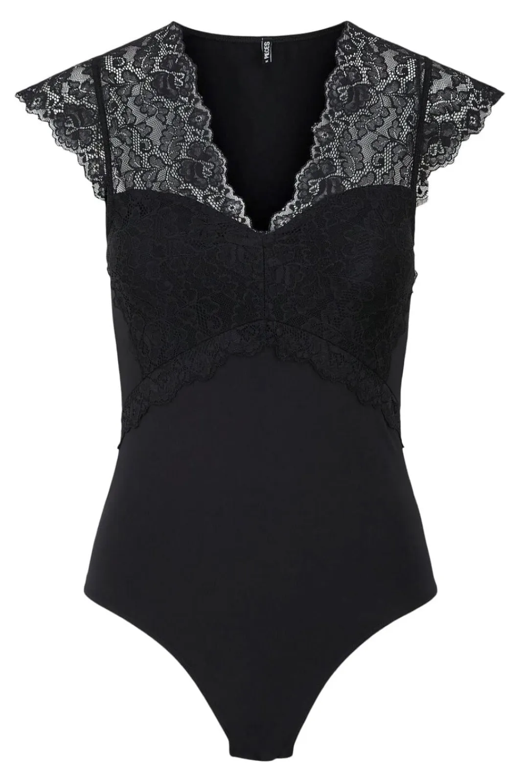 New Pieces Pctatianna Ss Bodystocking 3620517 Black