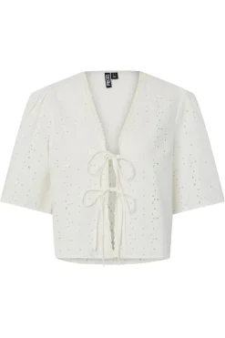 Clearance Pieces Pctyla 2/4 V-Neck Tie Top Pp 4935352 Cloud Cream