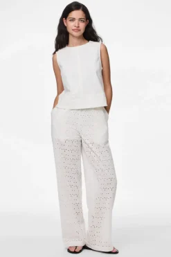Online Pieces Pctyla Wide Pants Pp 4935355 Cloud Cream