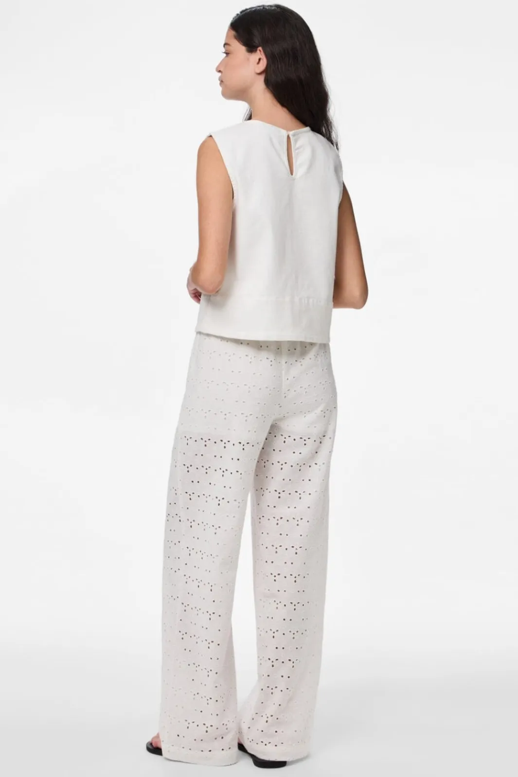 Online Pieces Pctyla Wide Pants Pp 4935355 Cloud Cream