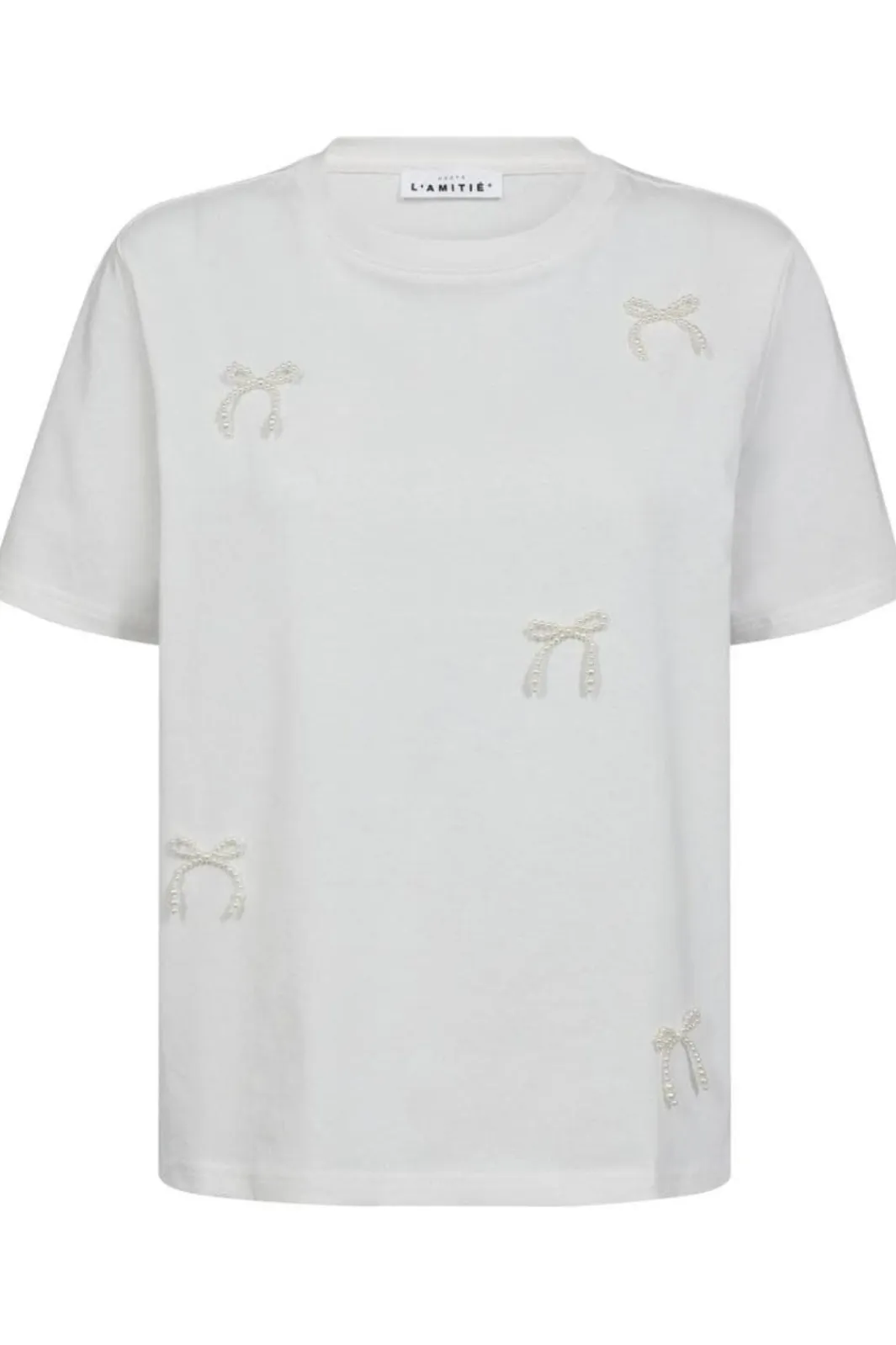 Sale Haute L'Amitié Pearl Bow Tee HL10027 Off-White