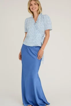 Discount A-View Peony Wrap Blouse 091 Blue/White