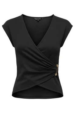 Discount Only Pgmatilda S/L Draped Top 5085403 Black