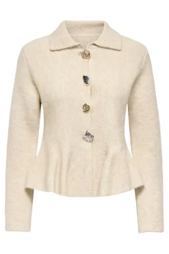 Best Only Pgrachel L/S Peplum Cardigan Knt 5058826 Peyote Melange
