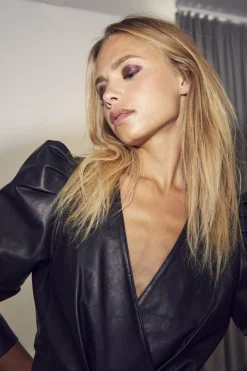 Hot Co´Couture Phoebecc Drape Puff Blouse 96 Black