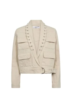 Clearance Haute L'Amitié Pielle Structure Crop Jacket HL10442 Pearl