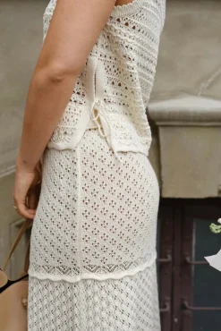 Online Neo Noir Pillina Crochet Knit Skirt 165220 122