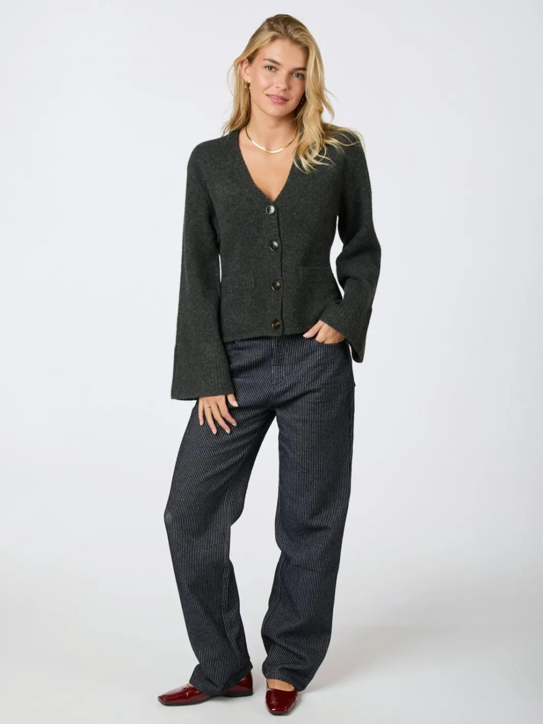 Clearance Neo Noir Pixie Knit Cardigan Antracit
