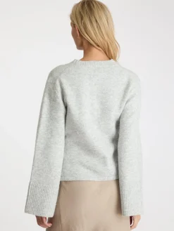 New Neo Noir Pixie Knit Cardigan Light Grey Melange