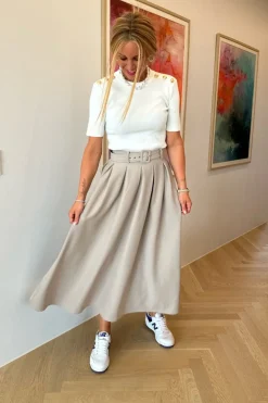 Valentin Studio Pleated Skirt Sand
