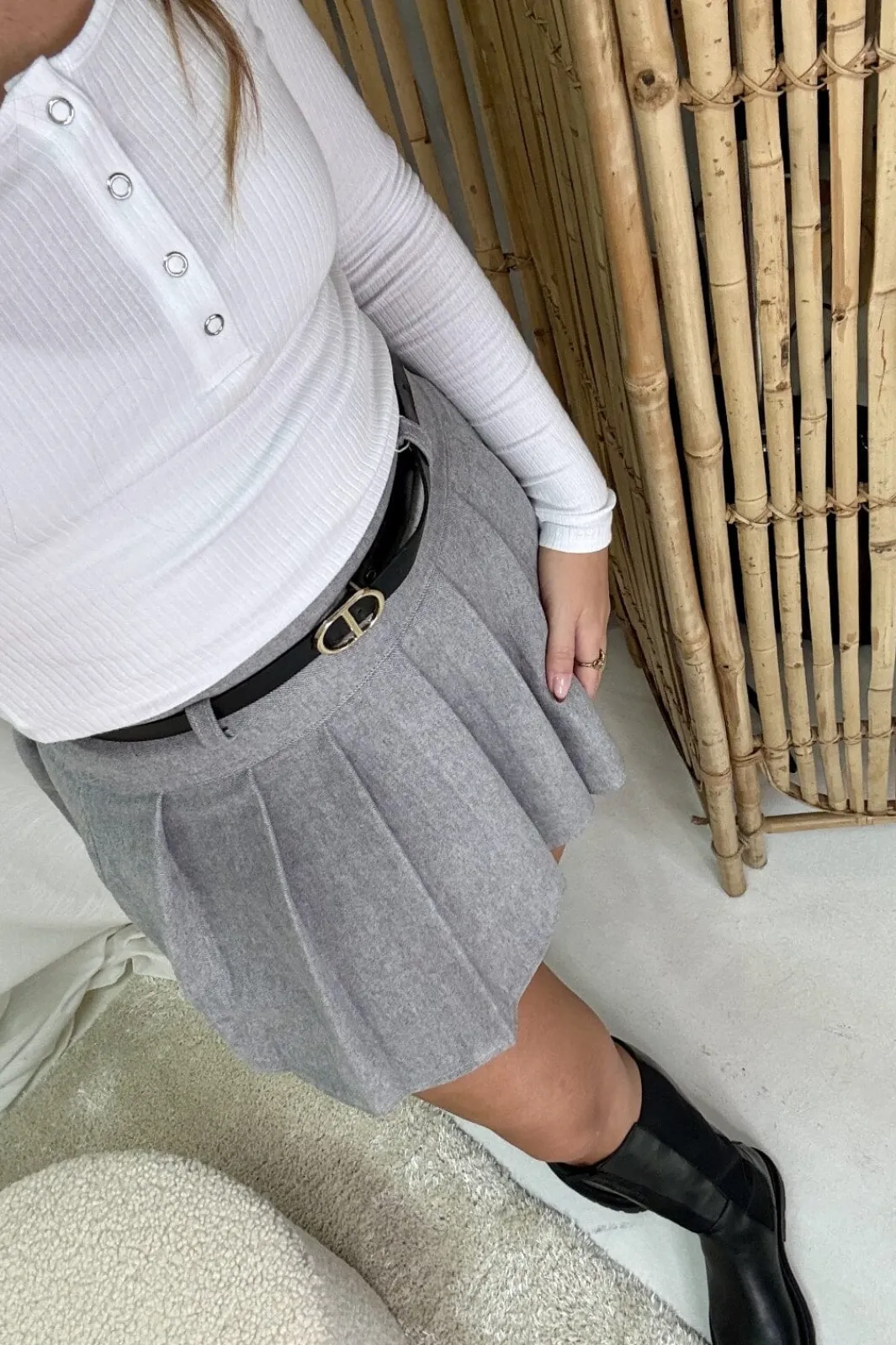 Online A-bee Pleated Skirt CAMILLE Grey