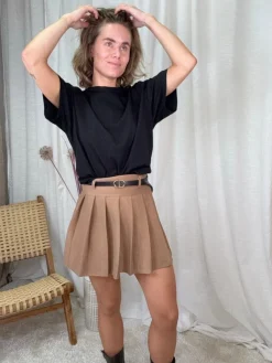 New A-bee Pleated Skirt CAMILLE Camel