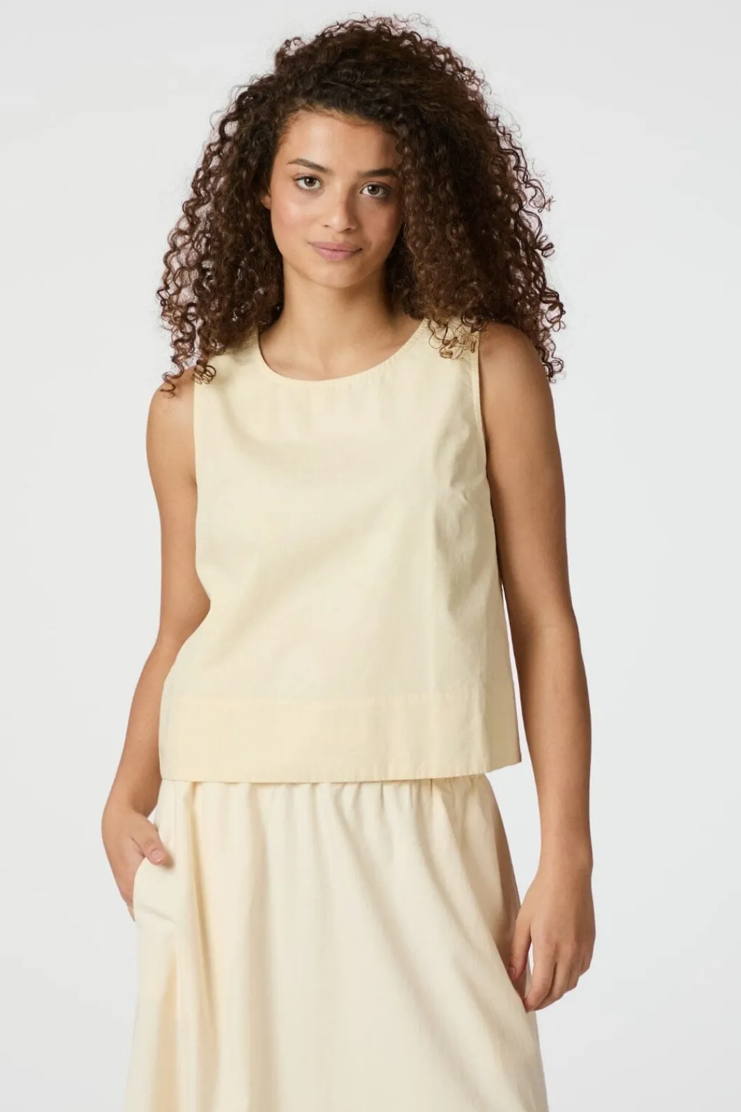 Online Neo Noir Polly C Poplin Top Light Yellow