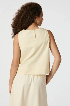 Online Neo Noir Polly C Poplin Top Light Yellow