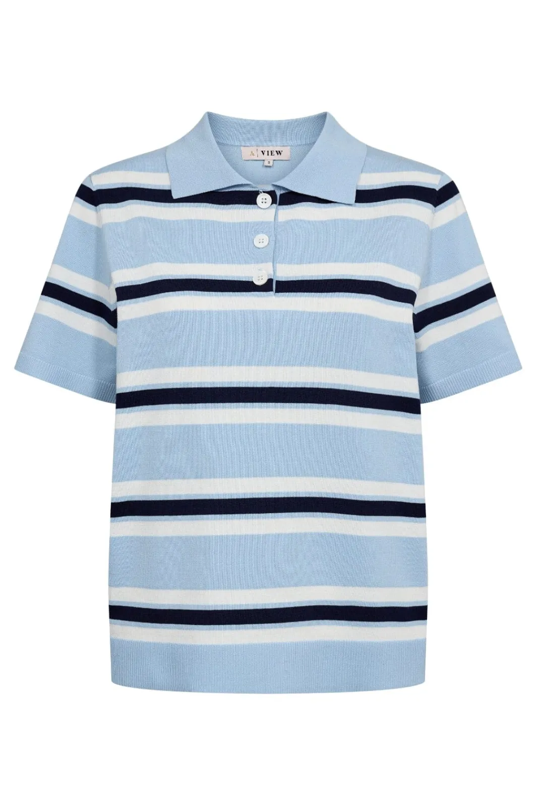 Outlet A-View Polo Stripe Knit Blouse AV5060 100