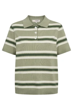 Discount A-View Polo Stripe Knit Blouse AV5060 859