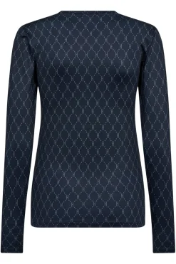 Sale Hype The Detail Printed Blouse 42 Navy