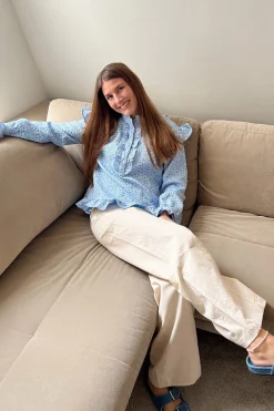 Noella Reno Ruby Ruffle Blouse Light Blue