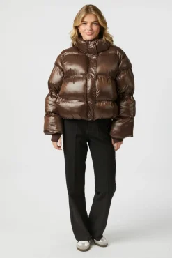 New Neo Noir Rhea Shiny Puffer Jacket 165094 676