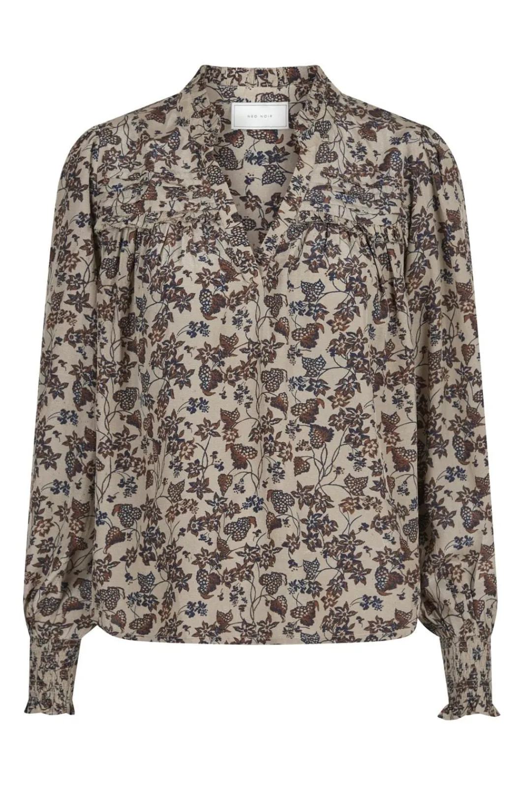 New Neo Noir Rhia Drapy Ivy Blouse 163797 Taupe