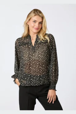 Hot Neo Noir Rhia Secret Flower Blouse Black