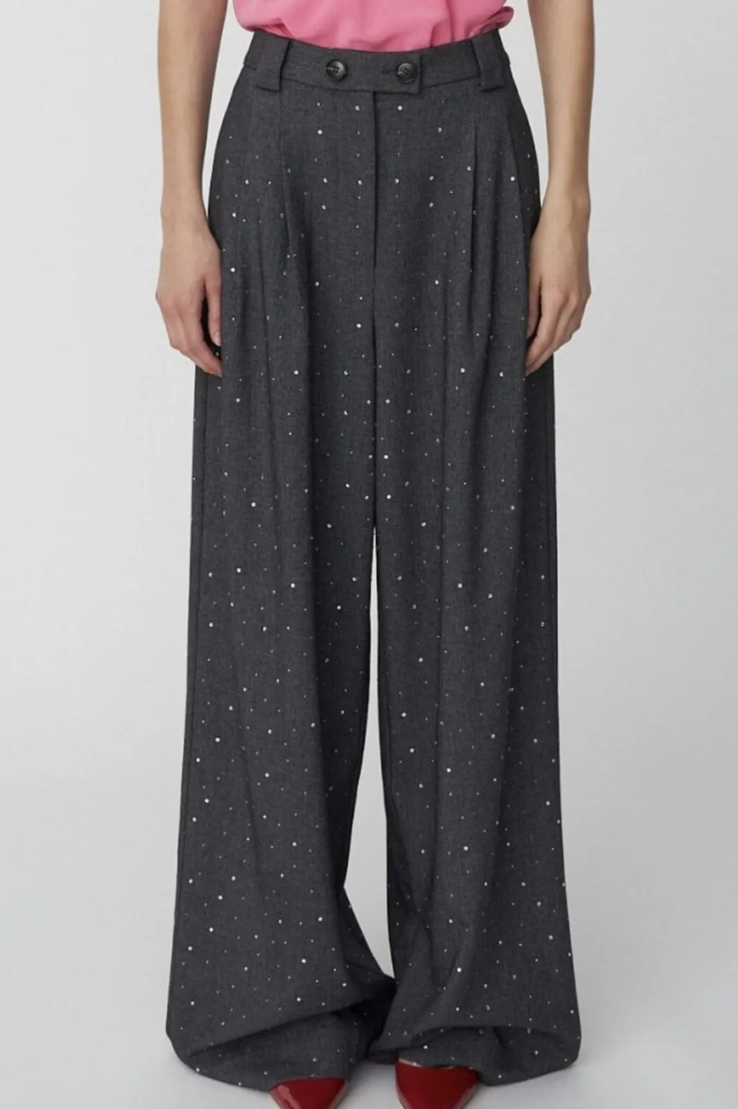 Discount Stella Nova Rhinestone Suiting Pants 920 Mélange Grey
