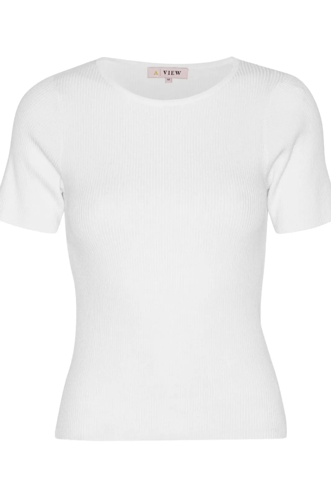 Discount A-View Rib Knit Short Sleeve Top 000 White