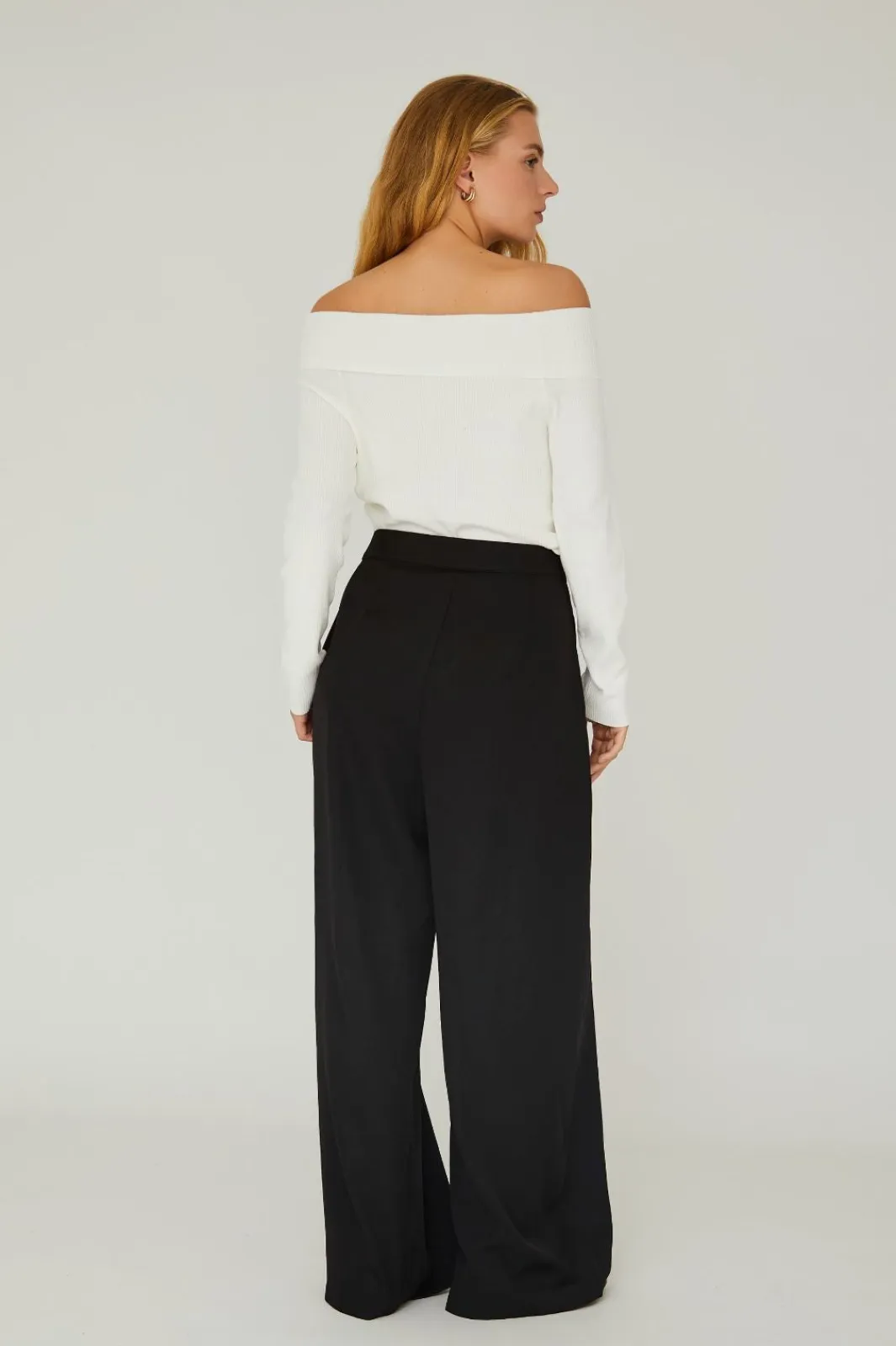 Online A-View Rib Offshoulder Blouse 005 Off White