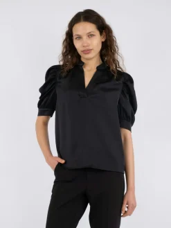 Hot Neo Noir Roella Heavy Sateen Blouse Black