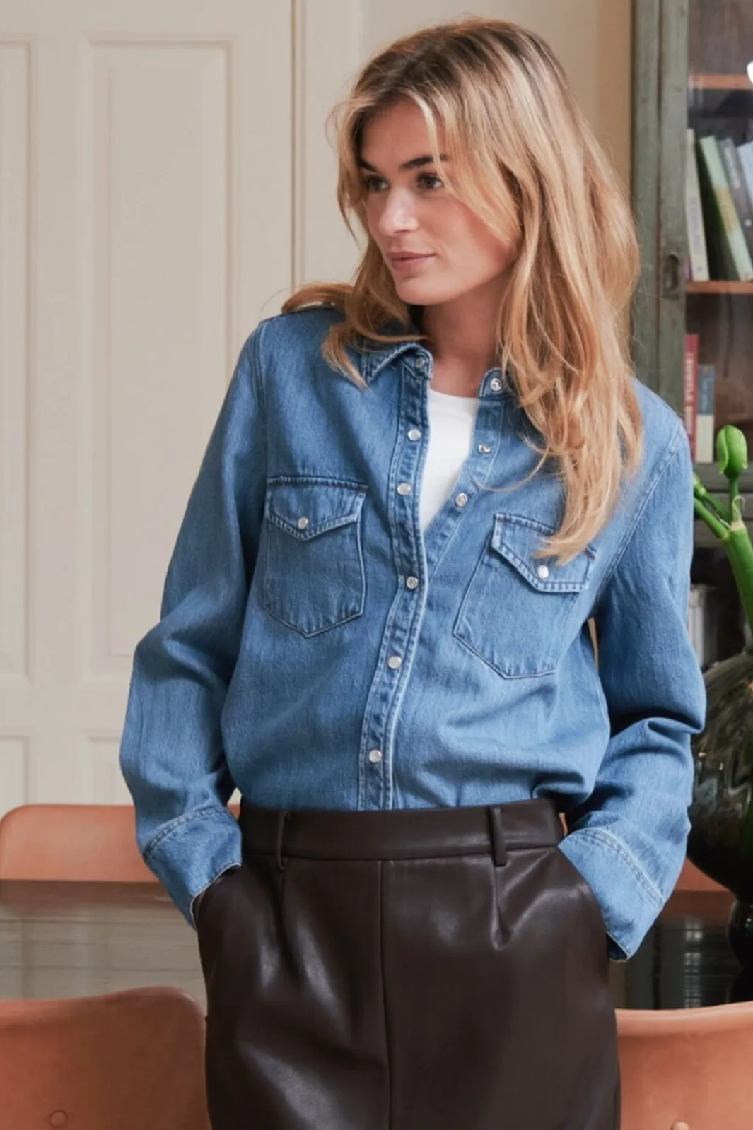 Sale Neo Noir Roger Denim Shirt 162889 843
