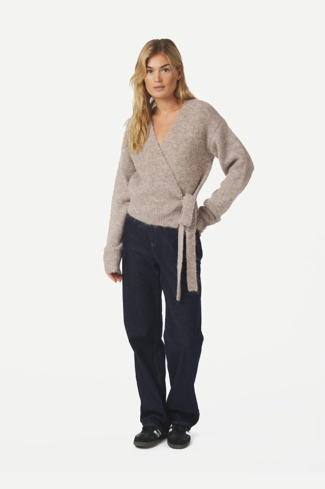 Clearance Neo Noir Ronia Fluffy Wrap Knit Cardigan 166619 976