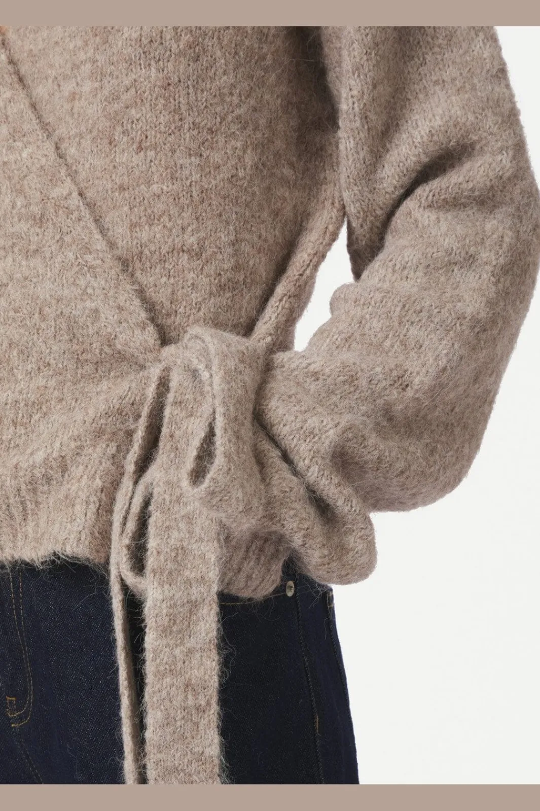 Clearance Neo Noir Ronia Fluffy Wrap Knit Cardigan 166619 976