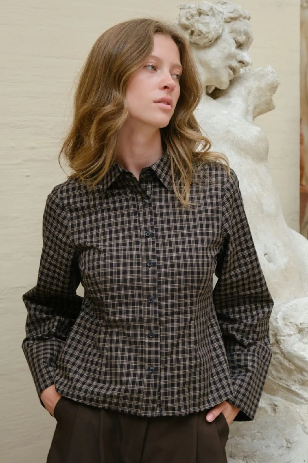 Discount Neo Noir Rosa Mini Check Shirt 167089 100