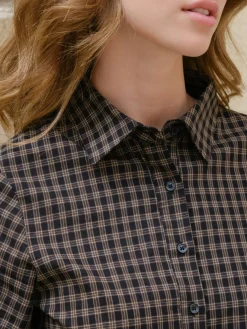 Discount Neo Noir Rosa Mini Check Shirt 167089 100