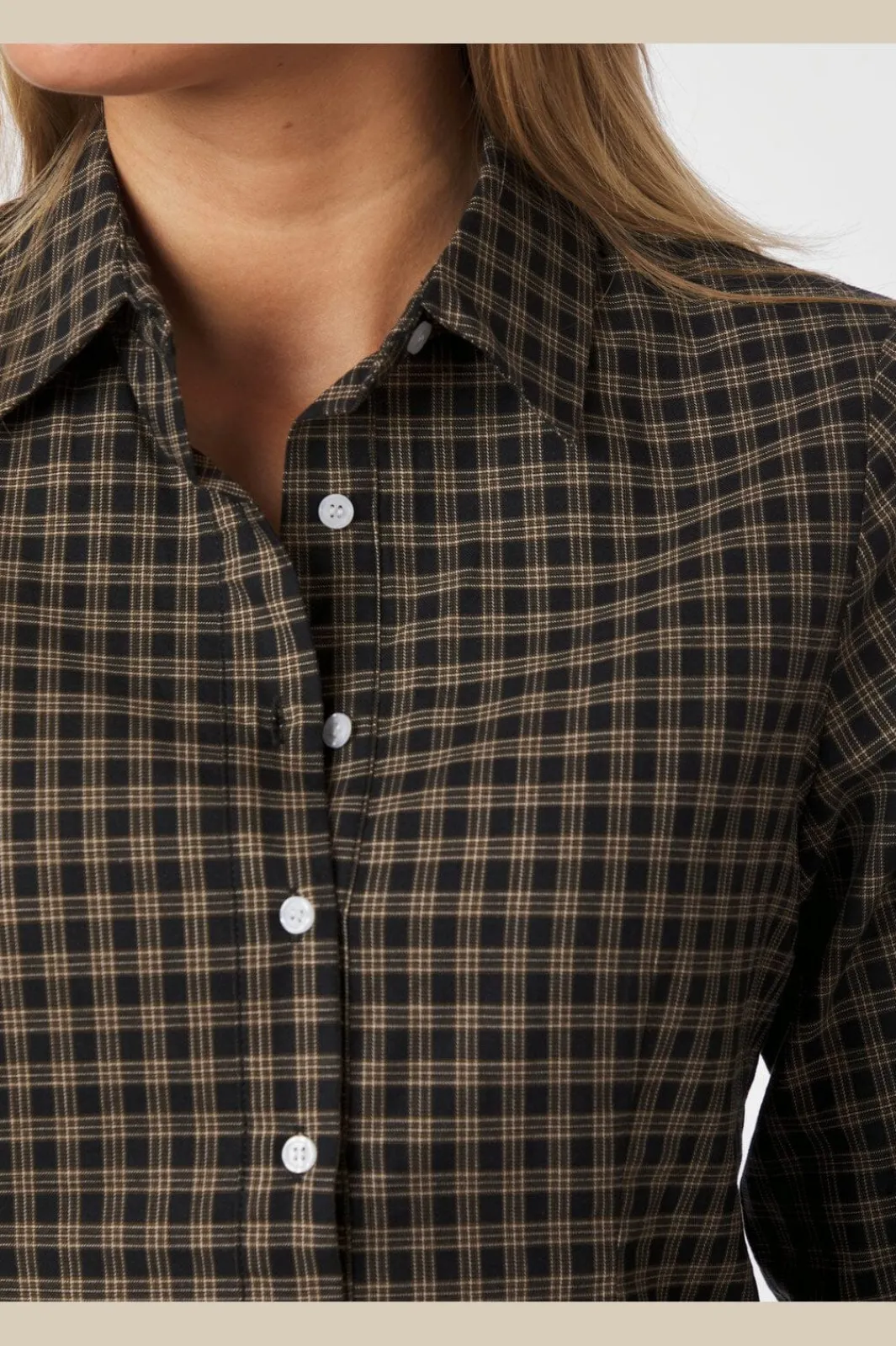 Discount Neo Noir Rosa Mini Check Shirt 167089 100