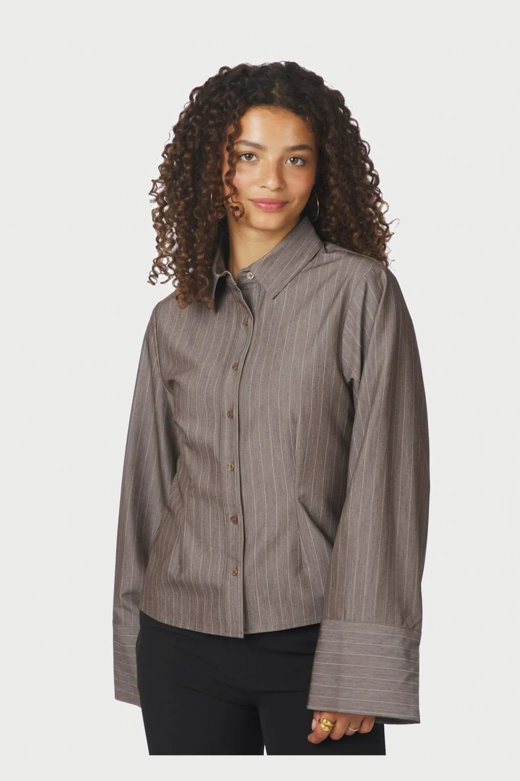 Discount Neo Noir Rosa Pinstripe Melange Shirt 167016 306