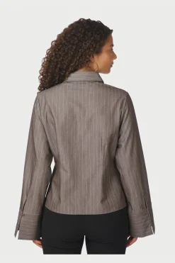 Discount Neo Noir Rosa Pinstripe Melange Shirt 167016 306