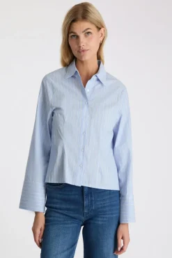 Sale Neo Noir Rosa Stripe Shirt Light Blue