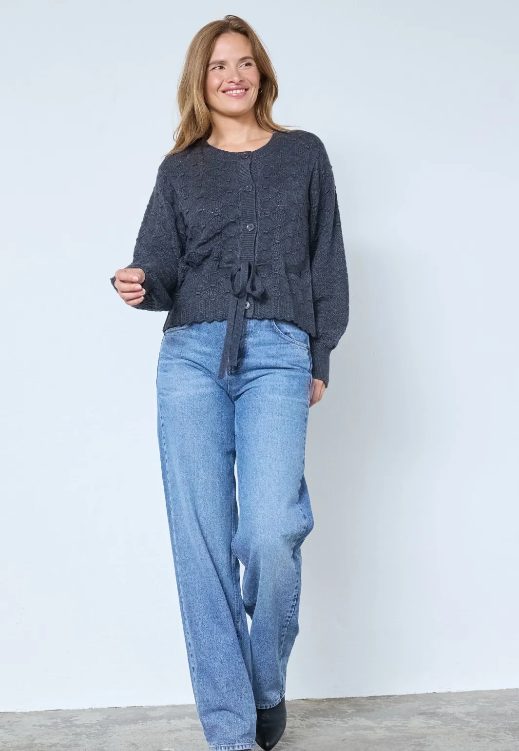 Online Co´Couture Rowcc Pointelle Tie Cardigan 32241 140