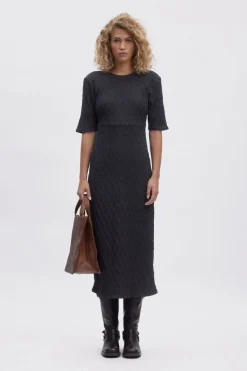 Outlet Gestuz Rozeringz Ss Long Dress 100642 Dark Black Wash